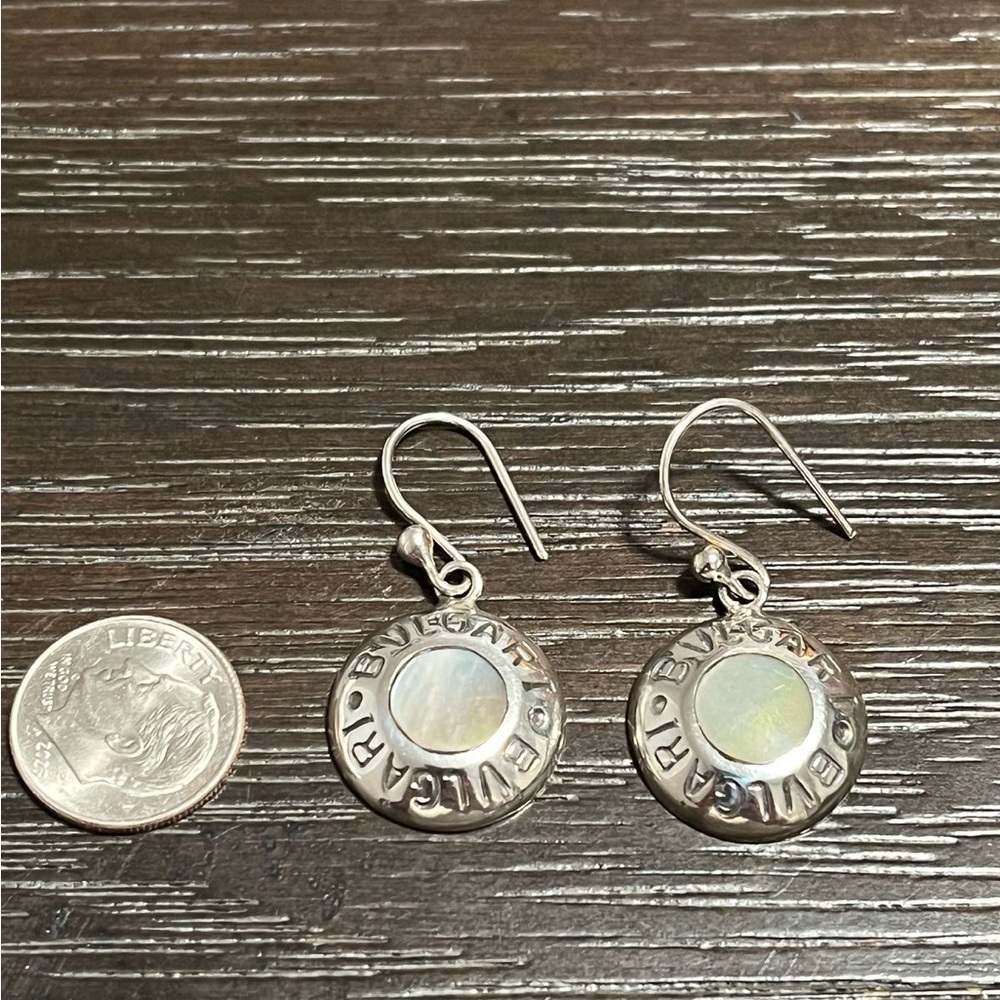 Peruvian sterling silver and nácar earrings